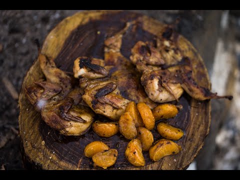 How to cook wild bird in nature Quail Roast on Fire Перепелка на углях