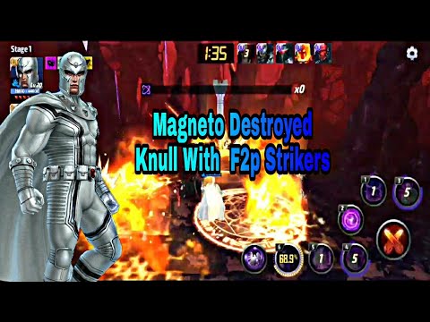 Magneto Destroyed Knull With  F2p Strikers - Marvel Future  Fight