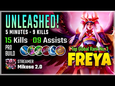 New Raven Shogun Skin! Freya Best Build 2020 Gameplay by Mikasa | Diamond Giveaway Mobile Legends