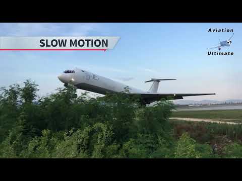 BREATHTAKING! Extremely Late and Risky Takeoff of an Ilyushin Il-62 Aircraft - ALL the runway used!
