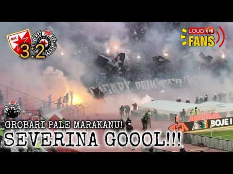 Crvena zvezda Partizan gol XANDER SEVERINA (Grobari bakljada navijanje na Marakani)