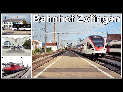 Zofingen Raiway Station / Züge am Bahnhof Zofingen, Kanton Aargau, Schweiz 2019