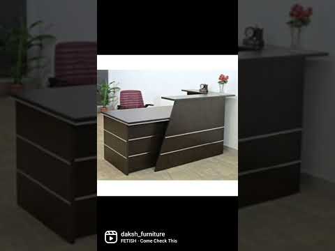 Rectangular wooden office reception table, with storage