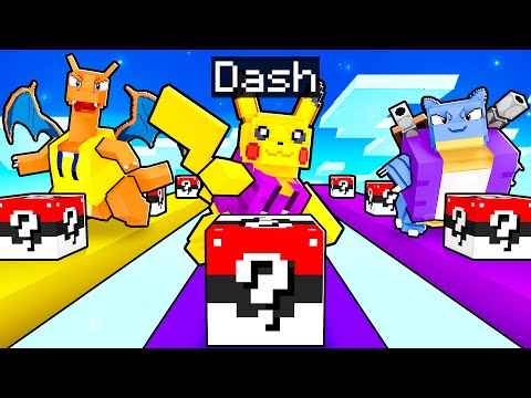 Playing a POKEMON LUCKY BLOCK RACE in Minecraft!