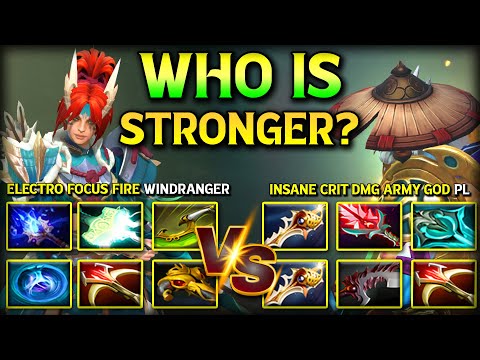 WHO IS STRONGER? | Electro Focus Fire Windranger Vs. Insane Crit Damage Army God Phantom Lancer DotA