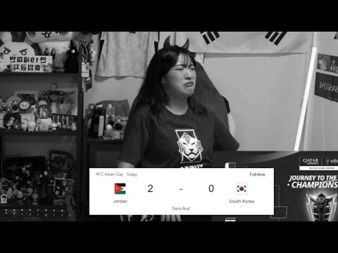 Crazy Korean Girl's Reaction to Asian Cup Semi - Final Jordan 2 : 0 Korea / 아시안컵 4강전 한국 결승 진출 실패...