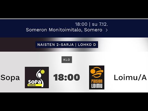 SoPa N2 - Loimu A /  SU  7.12 .2025 klo 18:00  // Someron Monitoimitalo, Somero
