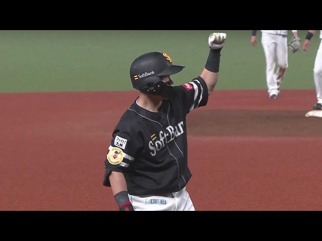 【5回表】ホークス・中村晃 走者一掃の2点タイムリー3ベースヒット!! 2021/5/19 L-H