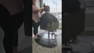 My favorite BBW hairdresser doing my wife's hair