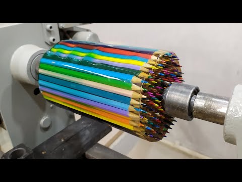 Woodturning - Whirlabout from pencils (Kids toy) Юла (детская игрушка)