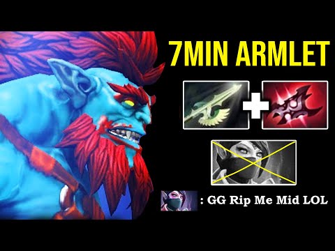 EPIC 7Min Armlet Solo Mid Huskar 100% Deleted Templar with Insane Burning Spear DPS Crazy DotA 2