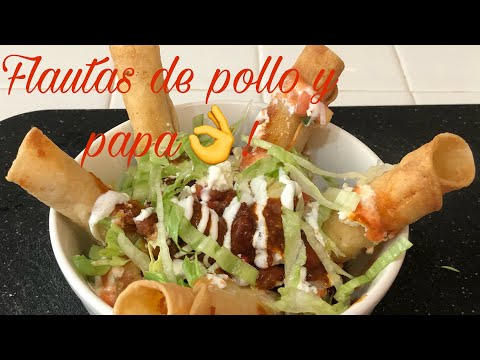 FLAUTAS DE POLLO Y PAPA RECETA MAS FÁCIL!