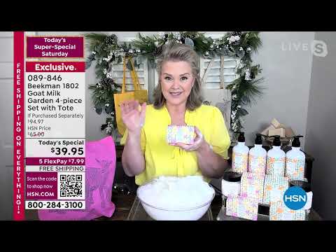 Beekman 1802 Plumeria Garden 4piece Set with Tote