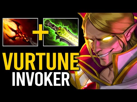 WHEN VURTUNE PLAY INVOKER QUAS WEX BUILD | Dota 2 Invoker