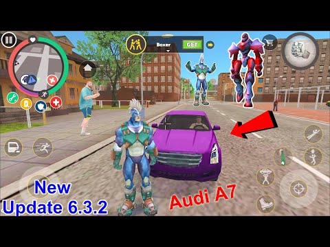 Rope Hero: Vice Town 6.3.2 (Luxurious Audi A7 Deep Metallic Purple Car Model) - Android Gameplay HD