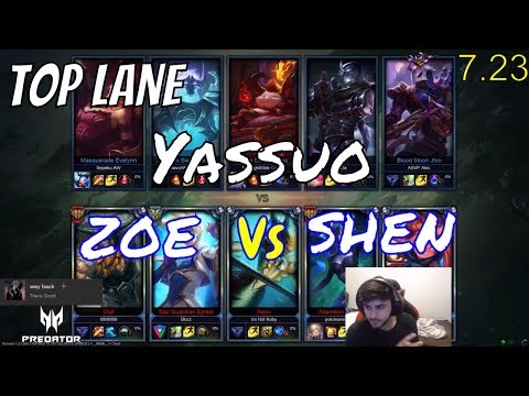 YASSUO Zoe vs Shen Top Stream Gameplay Season 8