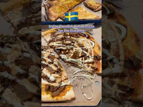 trying Swedish Kebab Pizza for the first time 🇸🇪