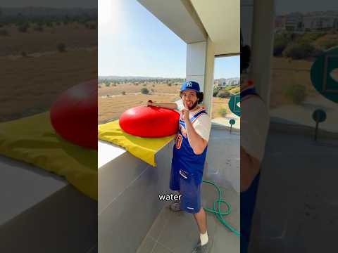 Giant Water Balloon Try to Knock Down The Pins!