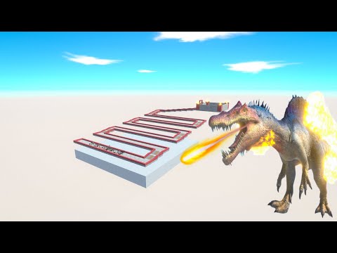 Escape From Fire Spinosaurus - Last Survivor - Animal Revolt Battle Simulator