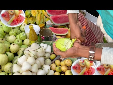 Fruit Ninja Of Kolkata | Mindblowing Video On Fruit Cutting Skill | Guava | Rose Apple | White Apple