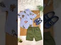 Conjunto Camisa Azul Com Bermuda Verde Musgo de Cordão