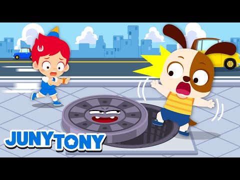 Don’t Jump On Manholes! 🕳️😱 No, No, It's Dangerous! | + More Safety Songs for Kids | JunyTony
