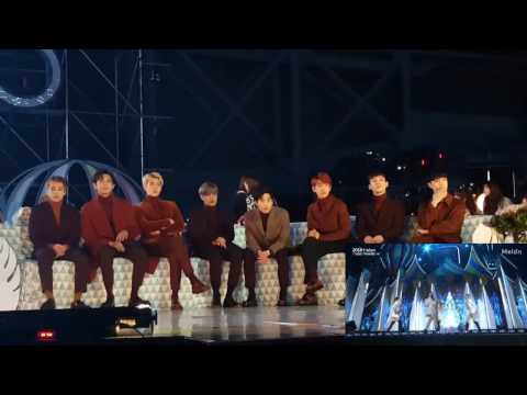 161119 EXO reaction to Black Pink Whistle/Playing With Fire @ MMA 2016