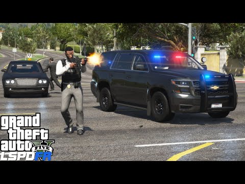 GTA 5 LSPDFR #746 Convoy of Unmarked Chevy Tahoe's Escorting A VIP Limo(Los Santos Protection Squad)