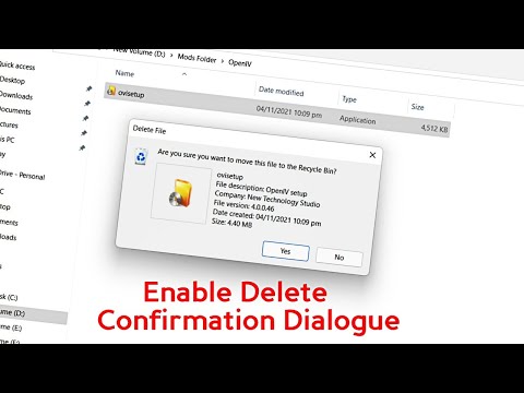 Enable a Delete Confirmation Dialog Message in Windows 11