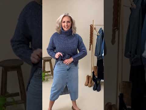 Denim Skirt Outfit Ideas | Happy Me Denim Skirt