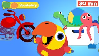 Learning First Words w Larry | New Words for Babies | Motorcycle | Vocabulary for Kids | Vocabularry