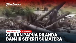 Download lagu Giliran Papua Dilanda Banjir Seperti Sumatera, Kayu Gelondongan Runtuhkan Jembatan mp3
