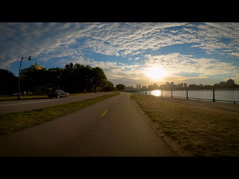 Boston cycling - Everett to Charles River Esplanade at dawn