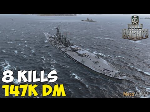 World of WarShips | Montana | 8 KILLS | 147K Damage - Replay Gameplay 1080p 60 fps
