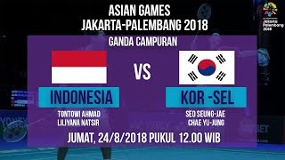 Live Streaming Badminton Ganda Campuran Indonesia Vs Korea Selatan di Asian Games 2018