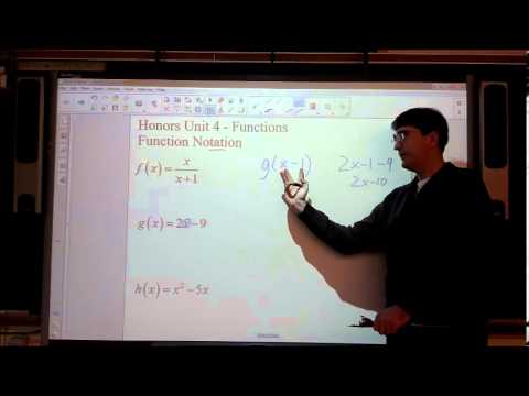 Honors Unit 4 Functions Function Notation