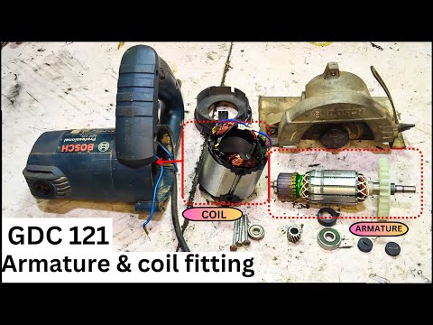 GDC 121 bosch cutter machine armature and coil fitting || how to repair bosch cutter rachine