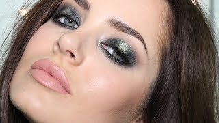 Smoked Out Glittery Greens \\ Party Makeup Tutorial