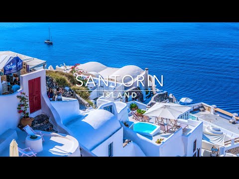 FLYING OVER SANTORINI (4K UHD) - Relaxing Music Along With Beautiful Nature Videos - 4K Video HD