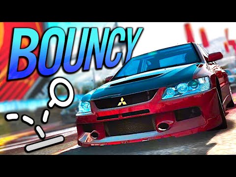 What if Cars were SUPER BOUNCY? NFS ProStreet - Bouncy Physics Mod | DustinEden