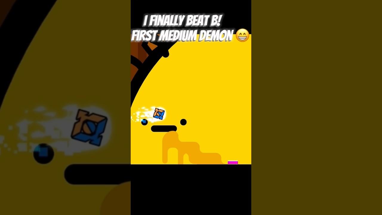 I BEAT B! MY FIRST MEDIUM DEMON IN GD! #geometrydash #gdshorts