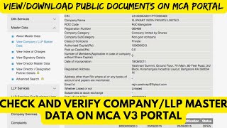 How To Check Company Master Data & View/Download Public Documents of Any Company on New MCA Portal
