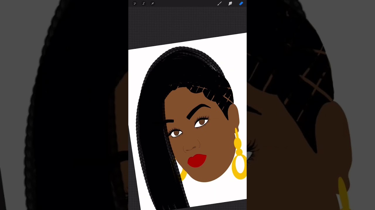 How I create box braids in procreate #procreate #procreateart #procreatestamps