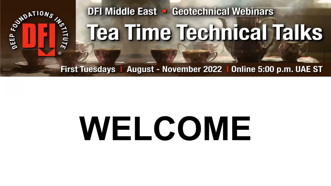 DFI Middle East Chapter: Tea Time Technical Talks: October 4, 2022