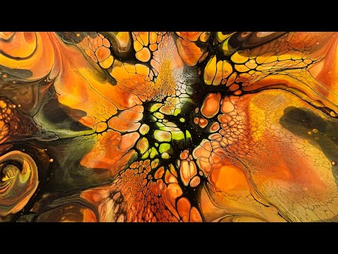 #49 Abstract Monarch Butterfly Blooms Acrylic Pour Painting | Abstract Fluid Art