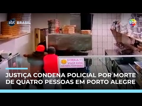 Policial é condenado por matar 4 pessoas da mesma família em pizzaria no RS | #SBTBrasil