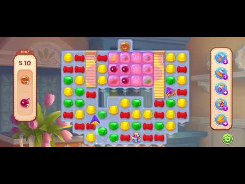 HomeScapes Level 1087 Walkthrough || Donut Cherry Collectable || 7 Moves Left