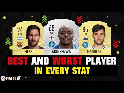 FIFA 20 | BEST VS WORST PLAYER IN EVERY STAT! 😱🔥| FT. AKINFENWA, MESSI, MANOLAS... etc