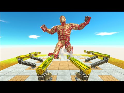 Circle of Miniguns vs Mecha Units | Animal Revolt Battle Simulator