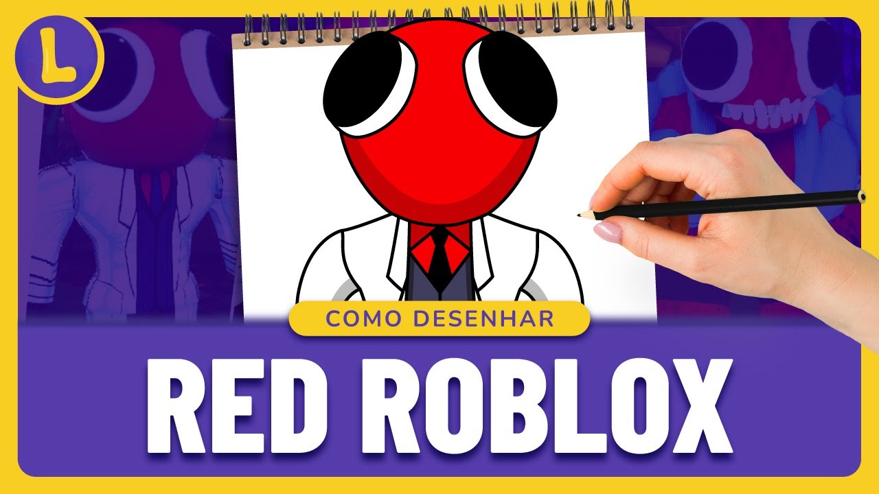 Como DESENHAR o RED do RAINBOW FRIENDS (ROBLOX) | Cómo DIBUJAR RED ROBLOX | DRAW RED ROBLOX